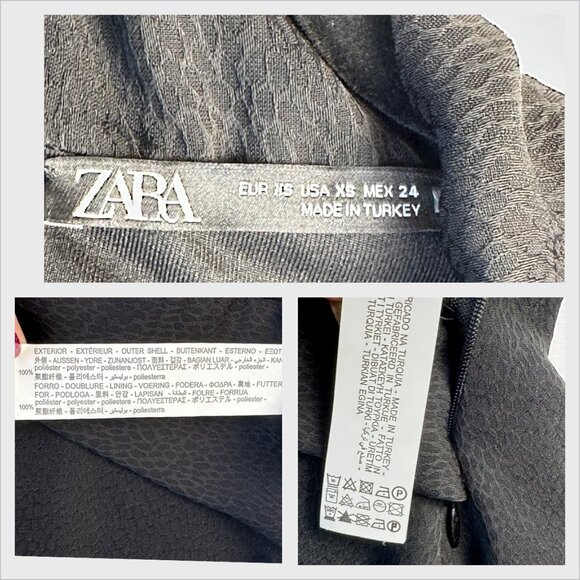 NWT Zara Womens Black Leopard Top Sz XS Cowl Neck Draped Knot-Front Whimsy - Picture 12 of 14